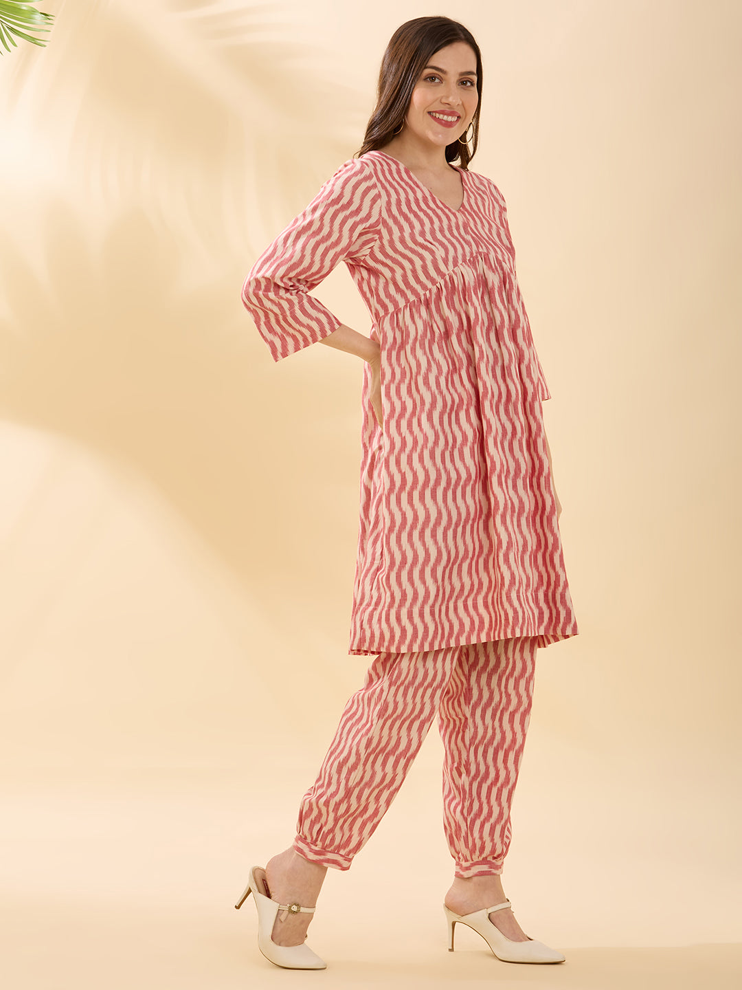 Pink Ikat Coord Set