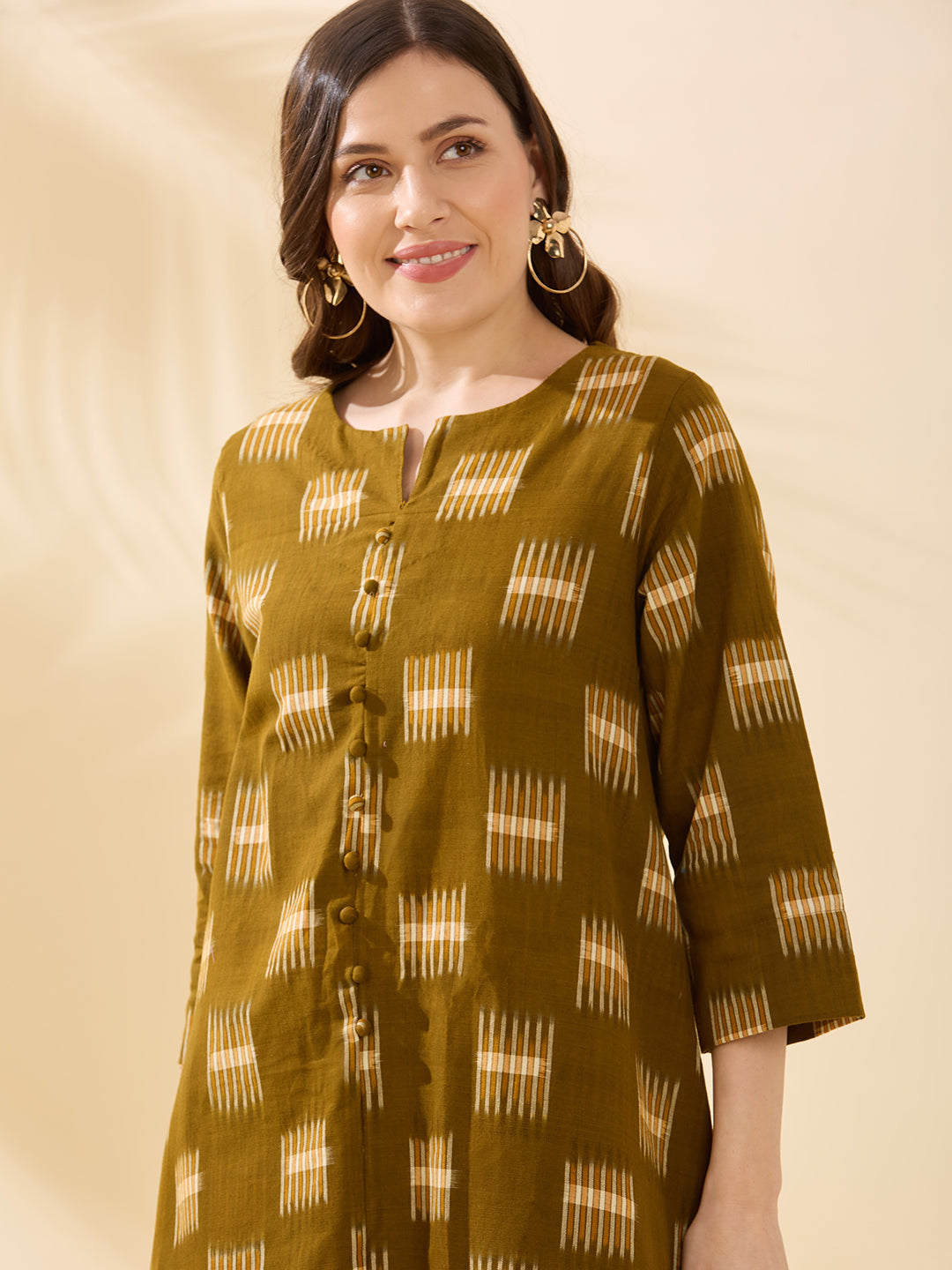 Olive Double Ikat Coord Set