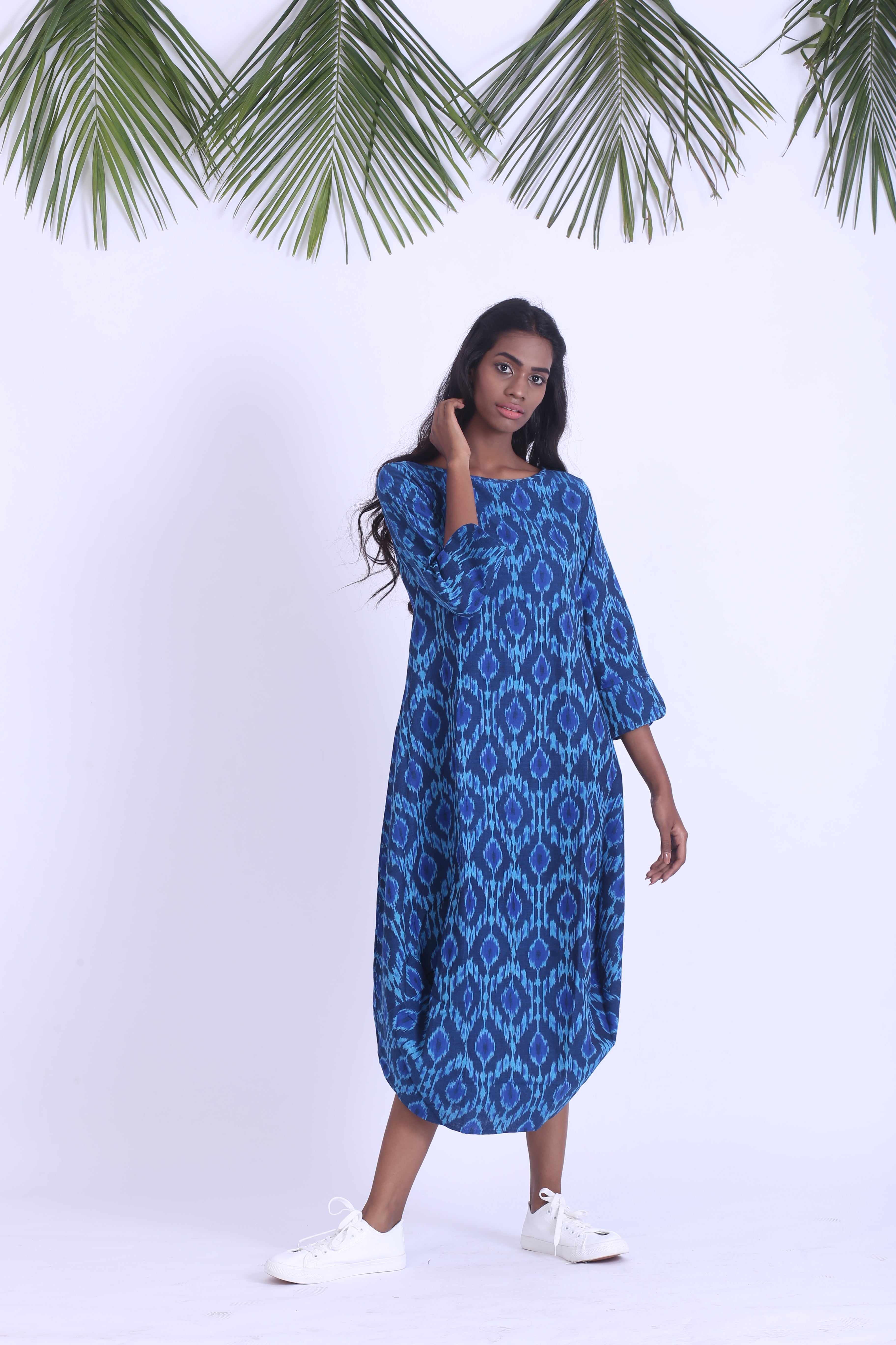 Ikat cowl dress