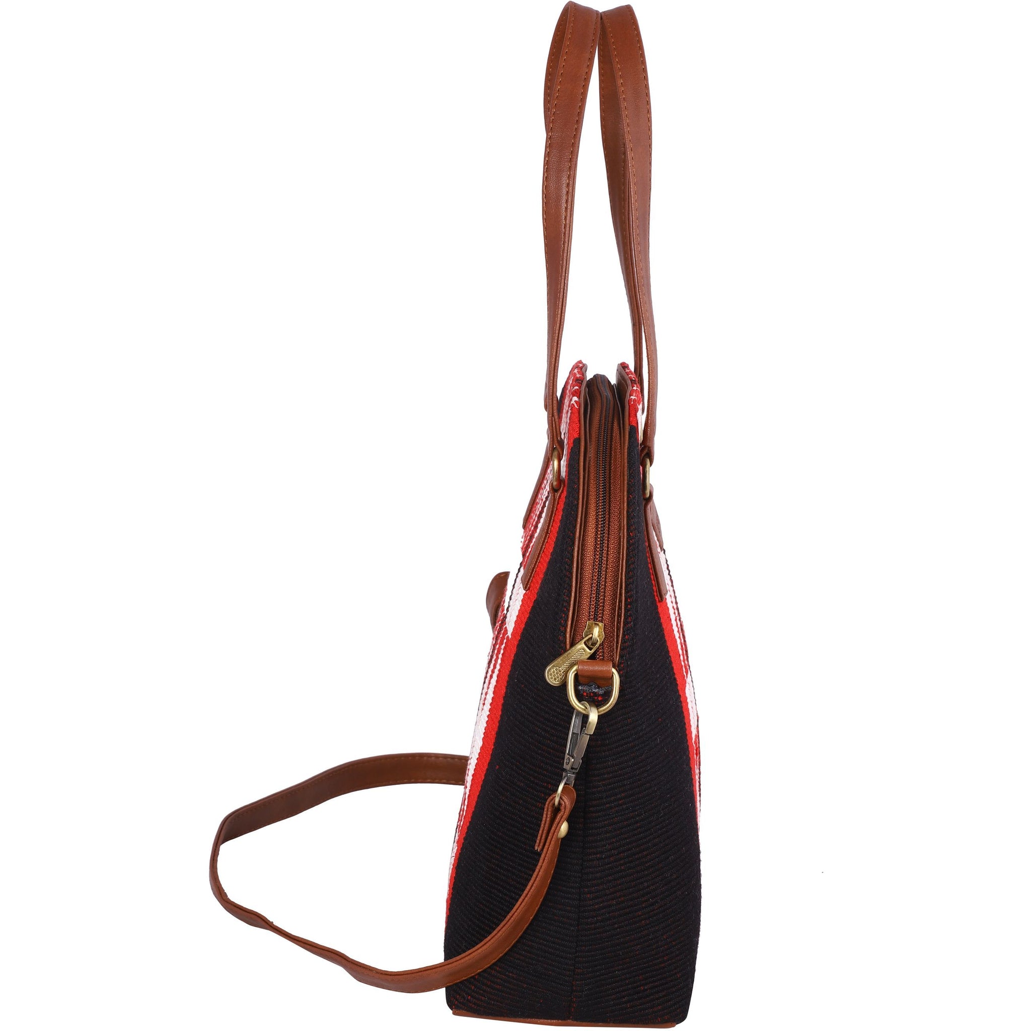 Womens handbag crafted from hill tribe naga textile, Crossbody bag, Vegan leather bag
