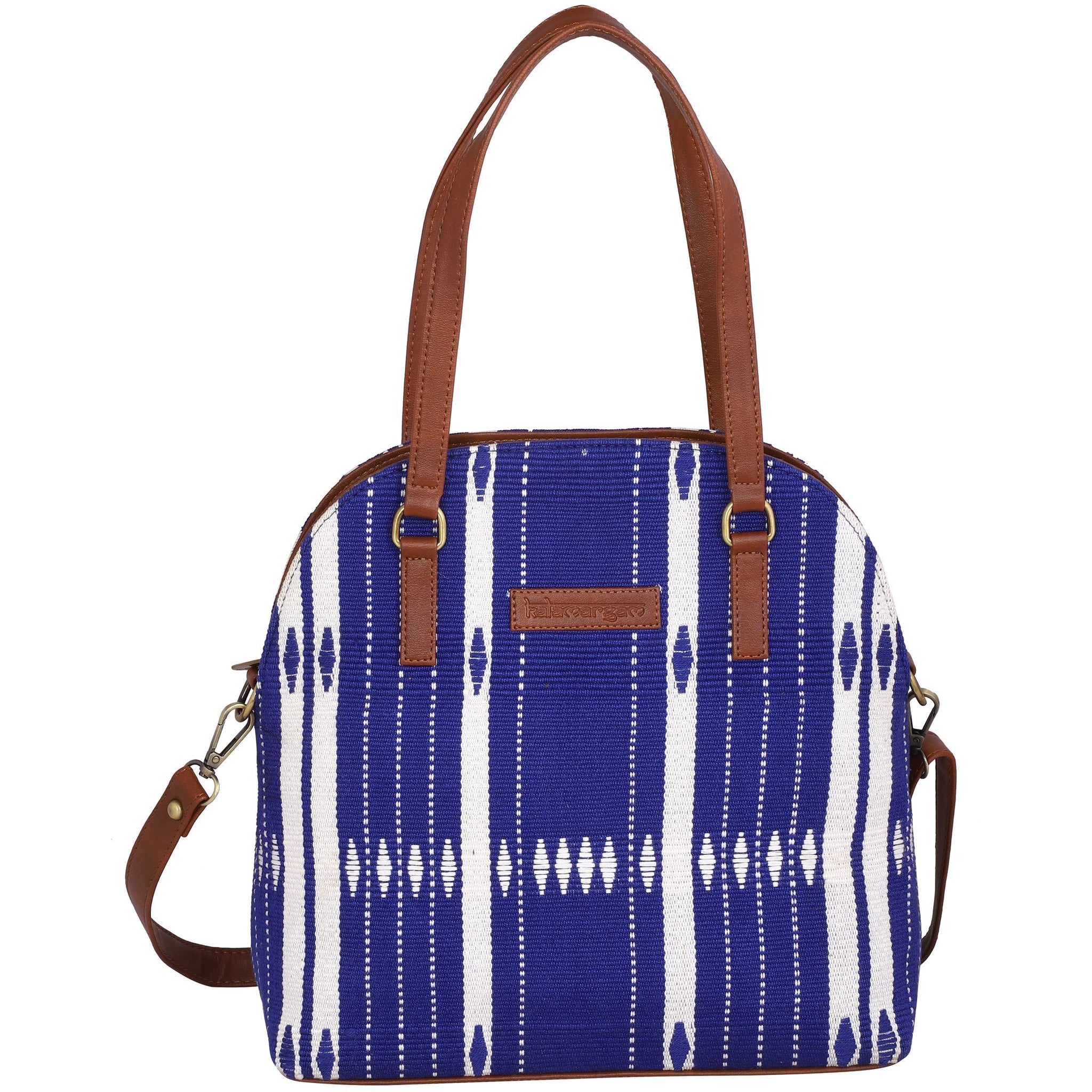 Womens handbag crafted from hill tribe textile, Crossbody bag, Vegan leather bag