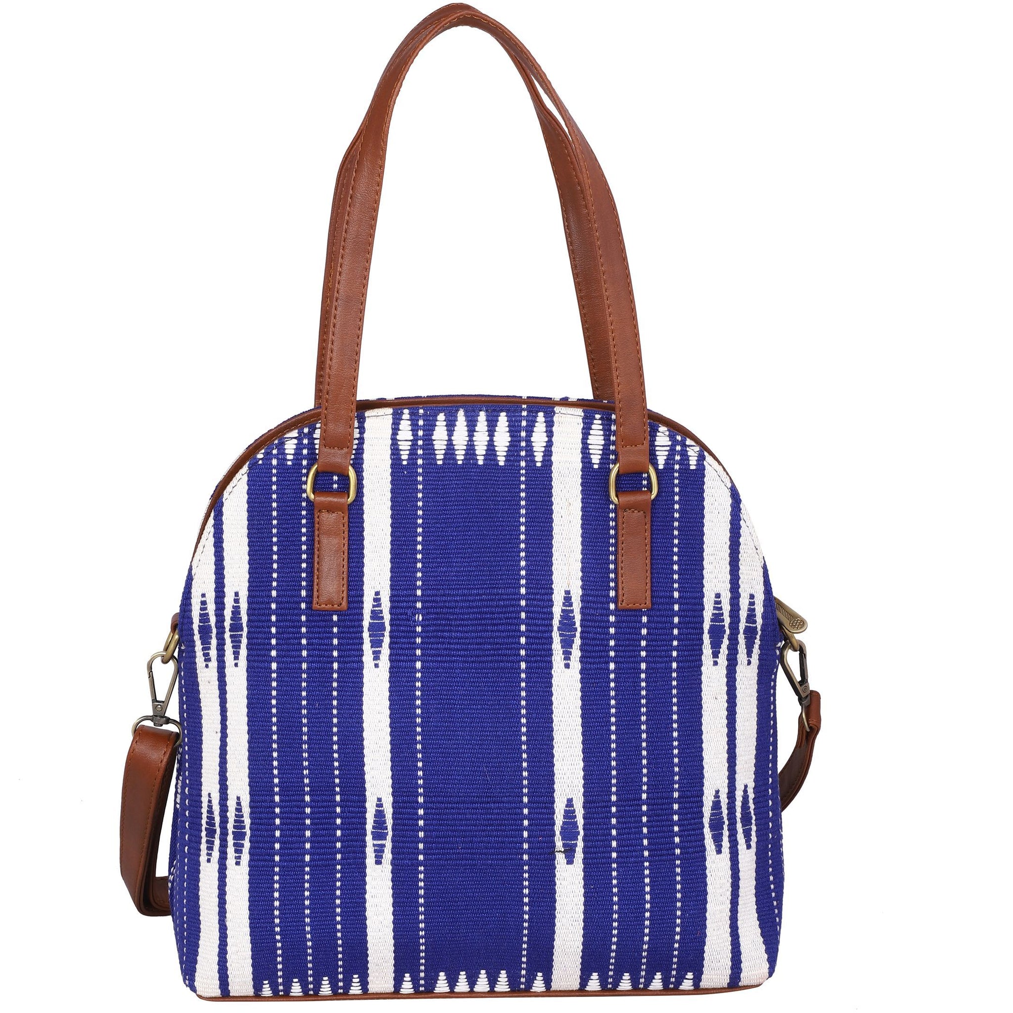 Womens handbag crafted from hill tribe textile, Crossbody bag, Vegan leather bag