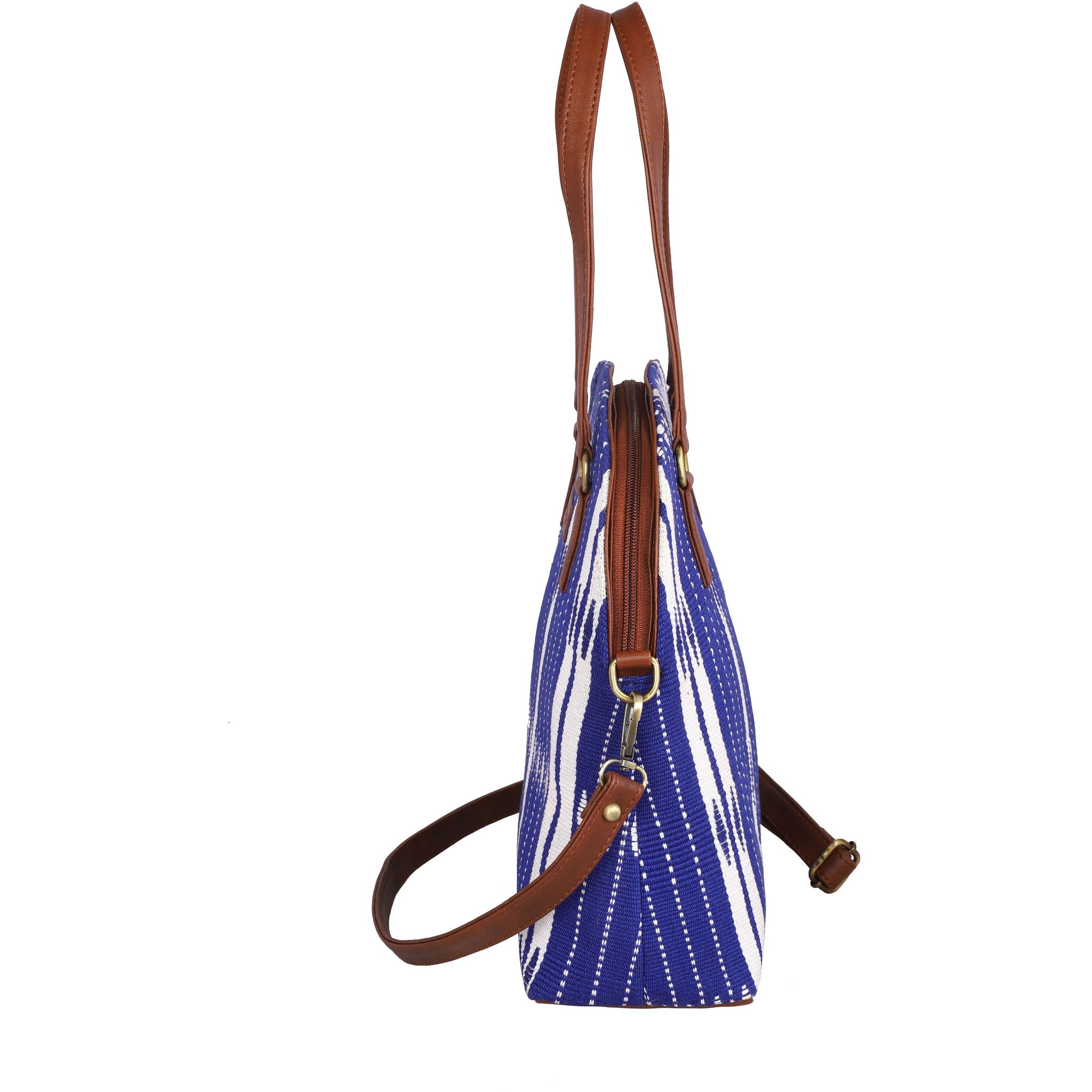 Womens handbag crafted from hill tribe textile, Crossbody bag, Vegan leather bag