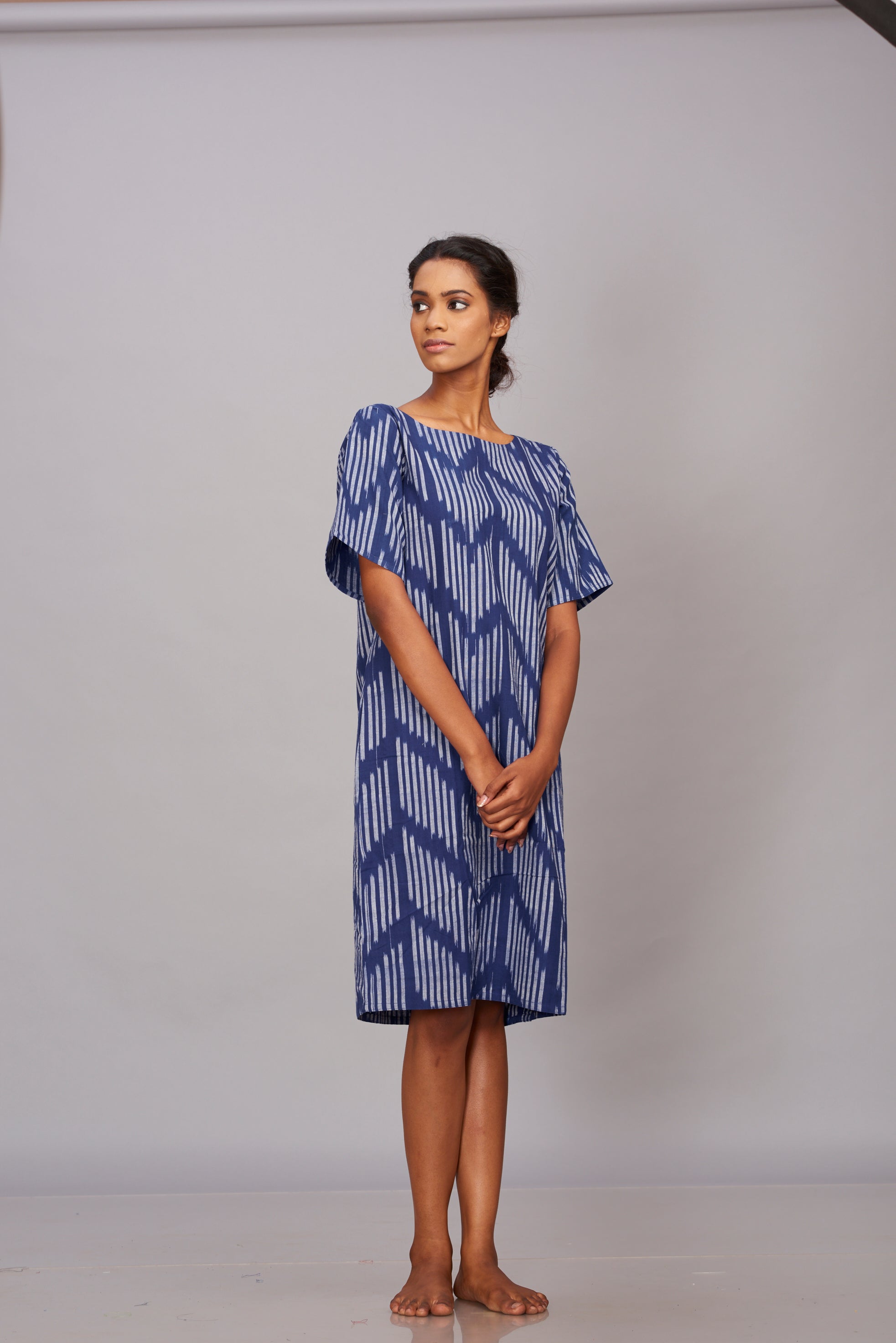 Blue Ikat shift dress