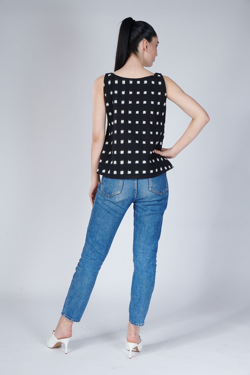 Monochrome Ikat Top