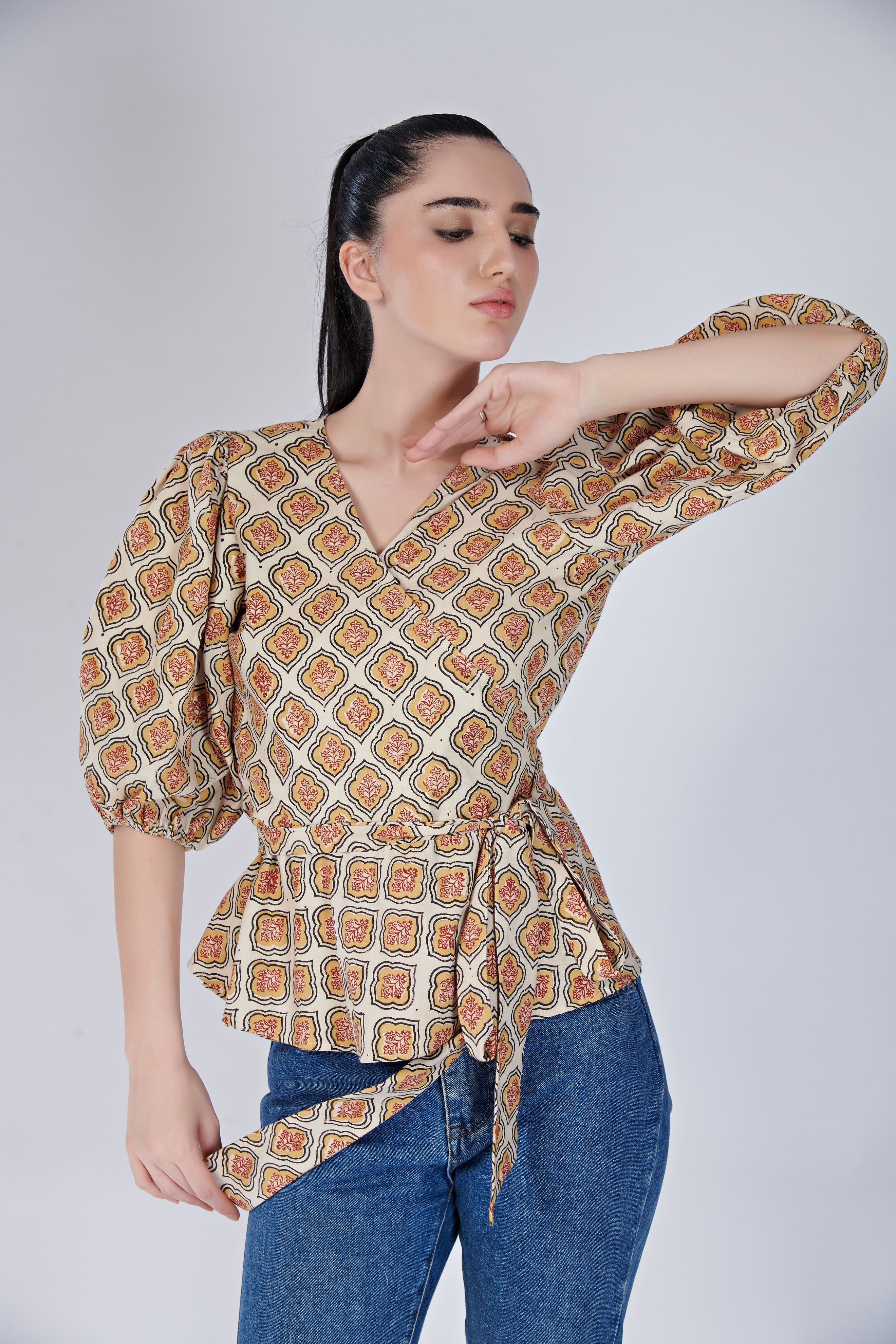 Kalamkari Wrap Top