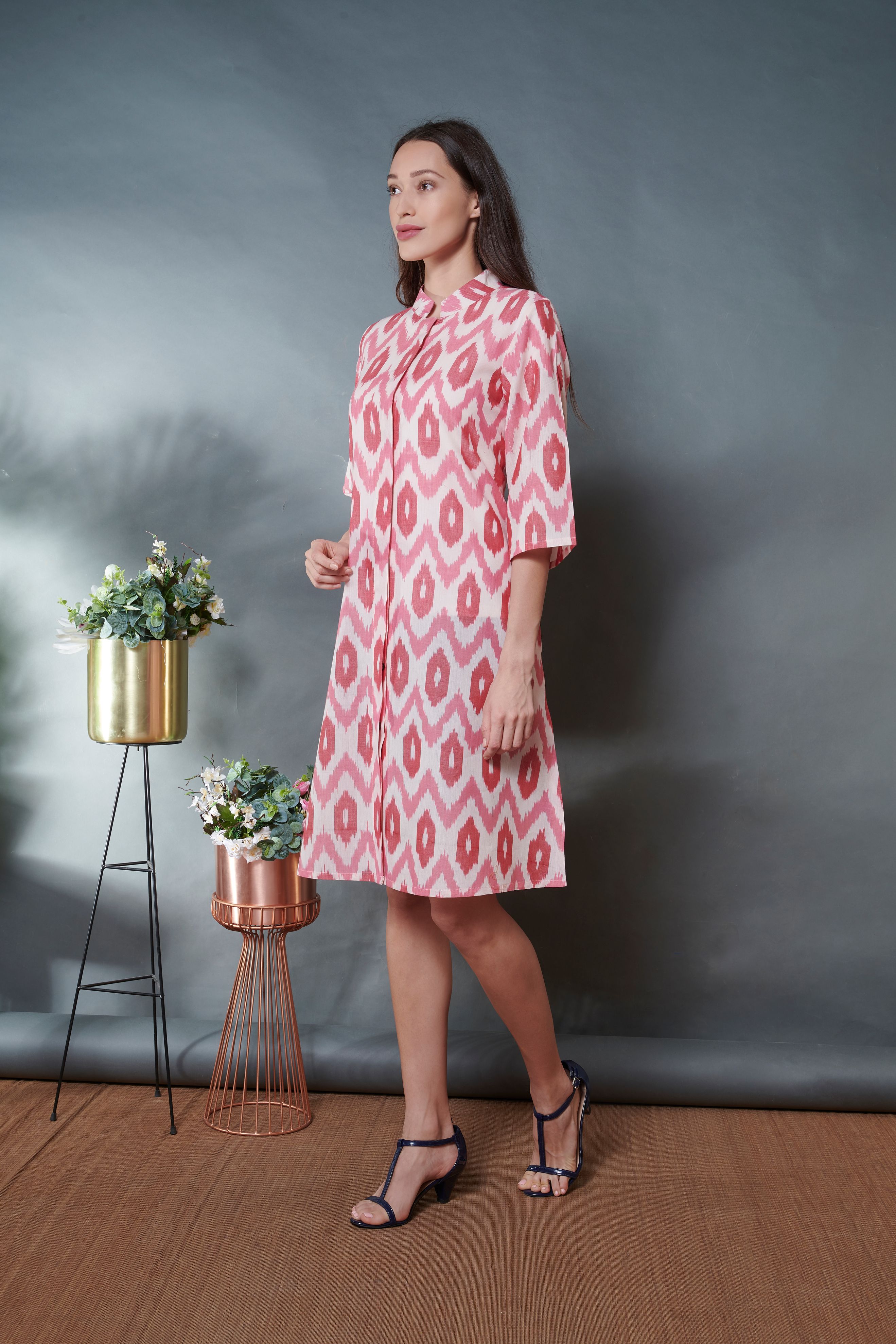 Pink Ikat Jacket Dress -  World of Ikkat 