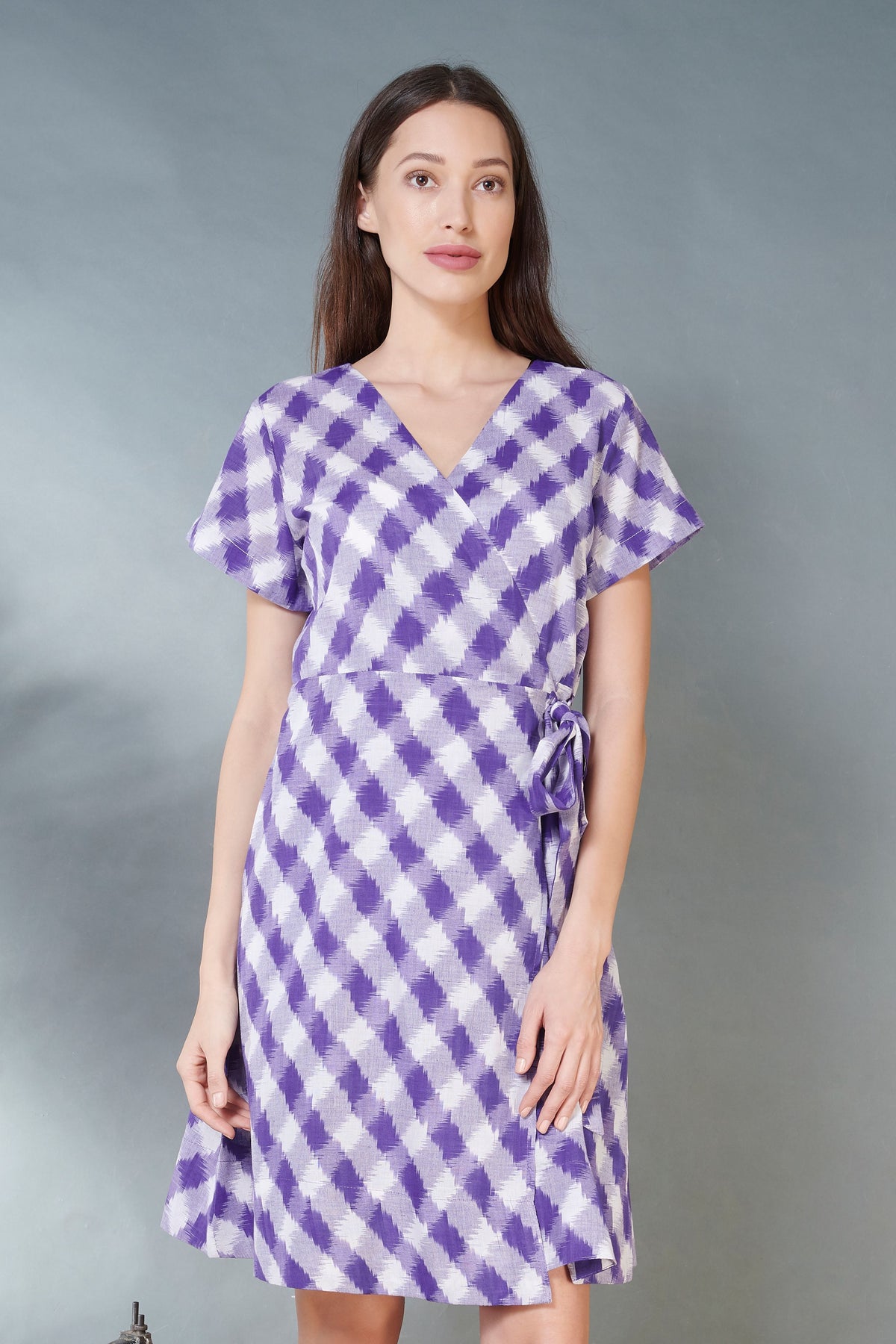 Ikat Short Wrap Dress