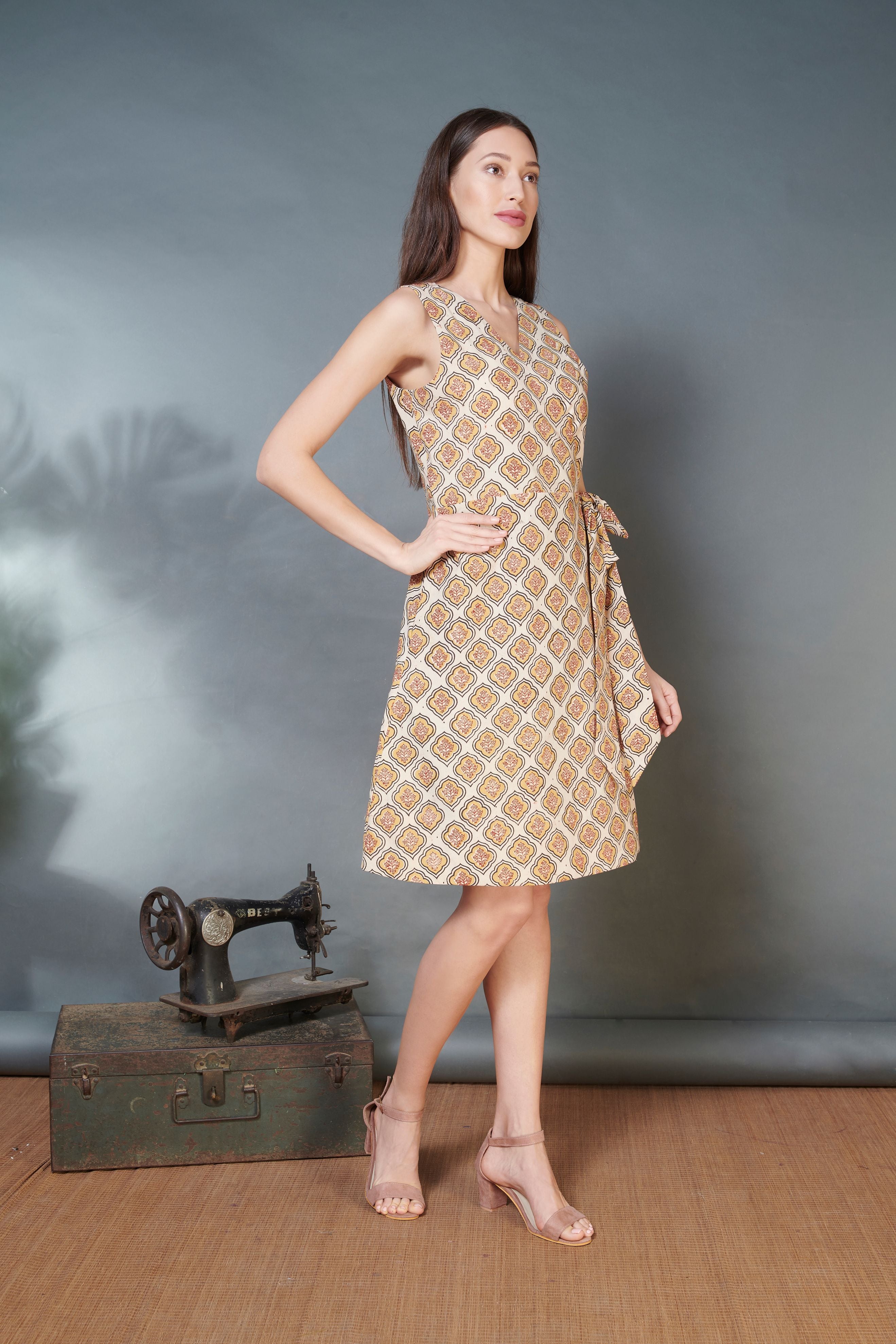 Kalamakari Wrap Dress