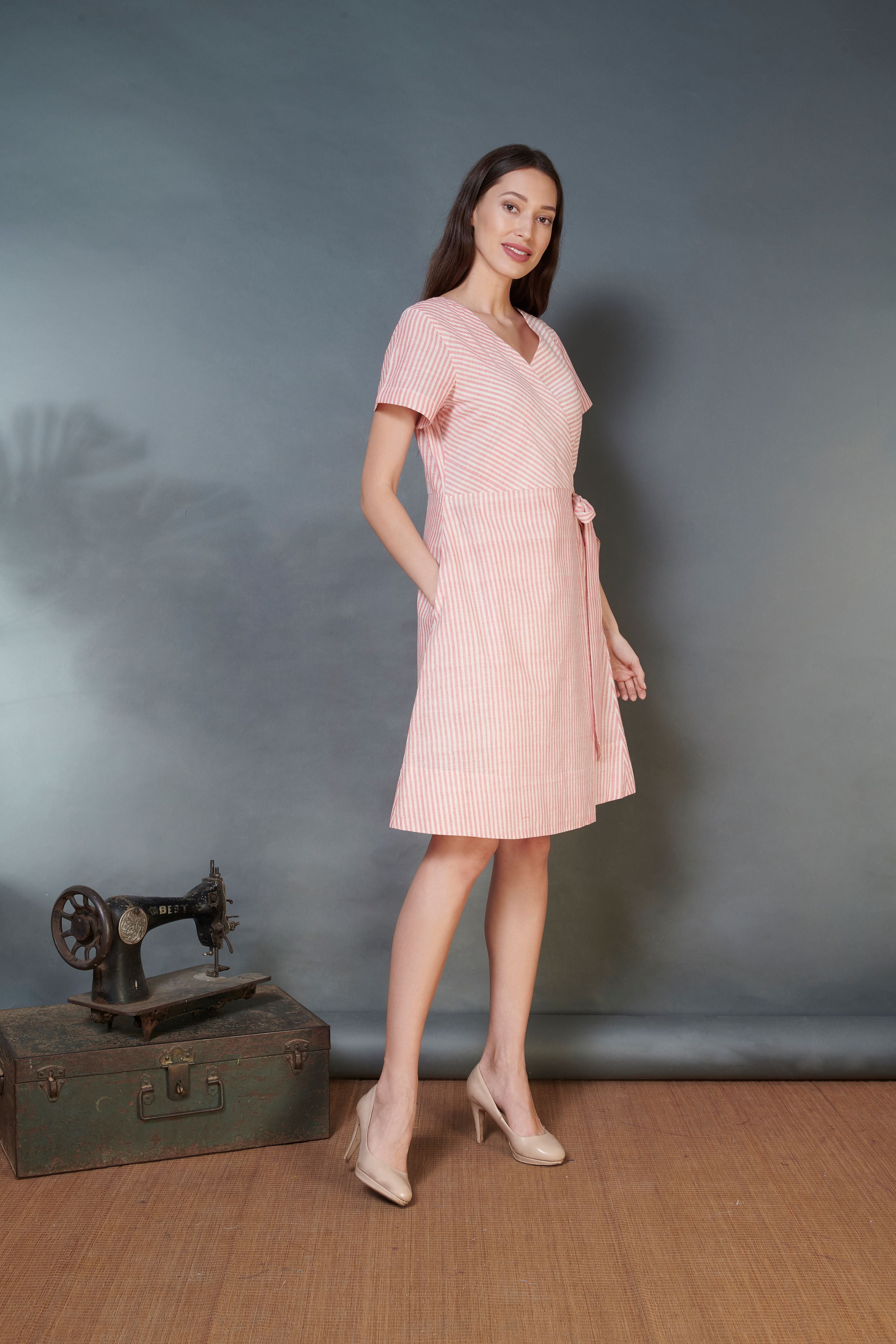 Handwoven Cotton Wrap Dress